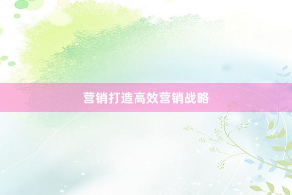 营销打造高效营销战略